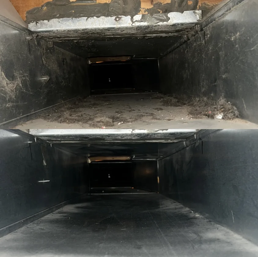 before and after duct cleaning results in Atlanta