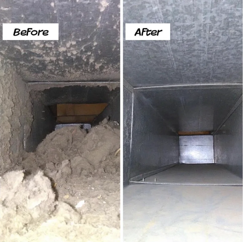 before and after air duct cleaning in Atlanta